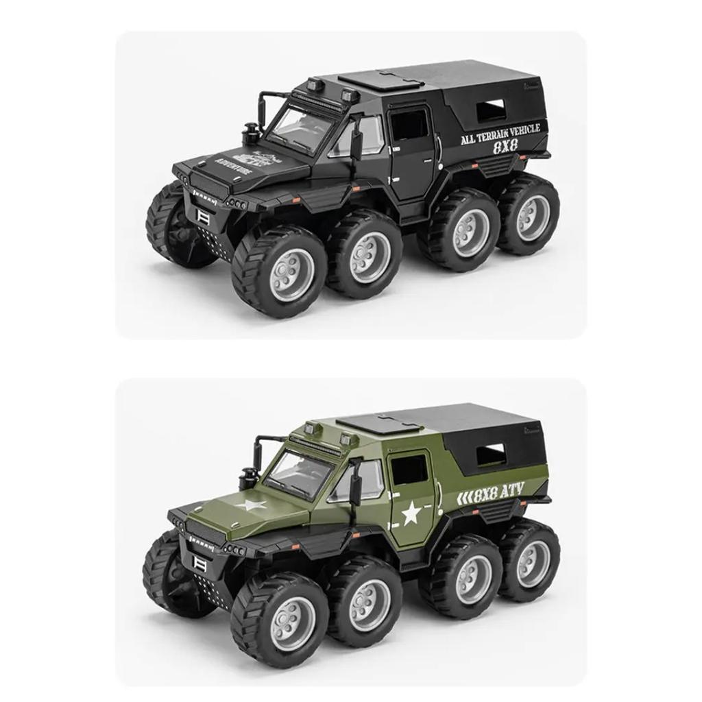 1/32 Siberia Conqueror Shaman 8*8 Tyre Alloy Car Model Diecast Metal Toy Police Off-road Vehicle Car Model Sound Light Kids Gift