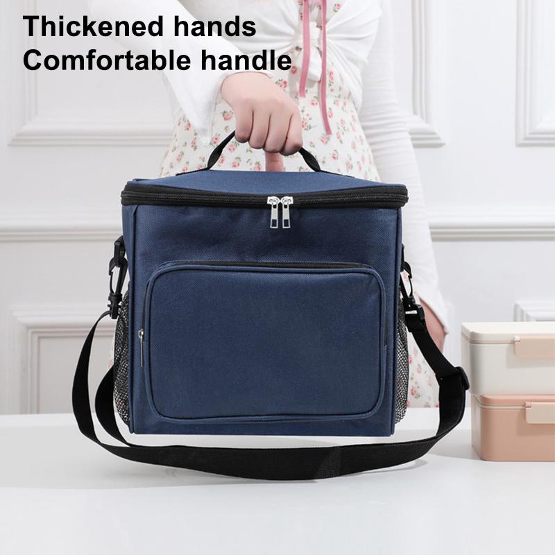 Geantă de umăr Oxford groasă cu izolație manuală de mare capacitate, geantă de prânz pentru camping, geantă de picnic în aer liber