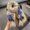 New Winter Imitation Cashmere Scarf F Letter Versatile Long Tassel Shawl Fashion Thickened Scarf