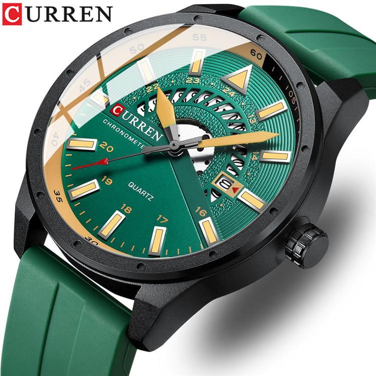 CURREN New Men's Sports Watch Calendar of The Week Shows A Leather Men's Watch