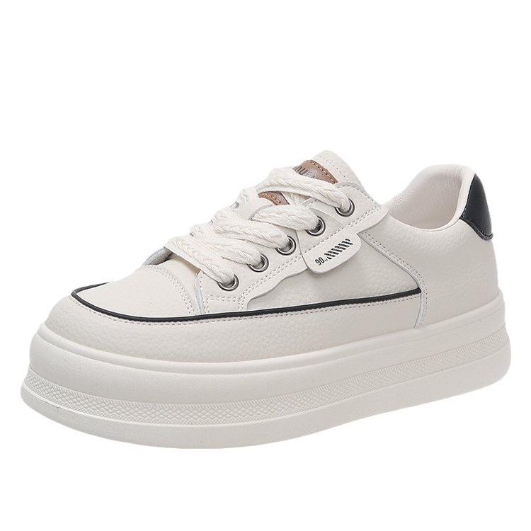 Nye Høy Såle Hvite Sko for Kvinner Vinter Nye Sklisikre Sneakers Lett å Matche Casual Mote Sportssko