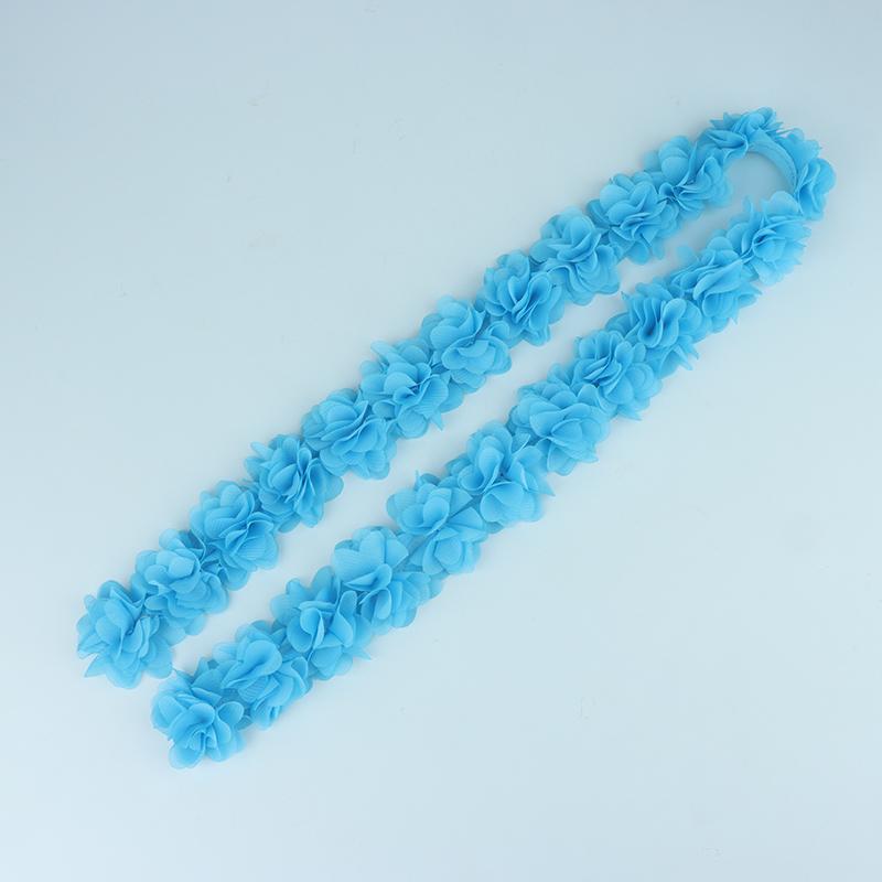 1 Yard 24 Flowers Chiffon Lace Patch Fabric Webbing Decoration Flower Gift Ribbons Diy Bridal Veil Shoes Wedding Clothes Crafts