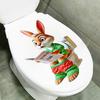 Self-adhesive Toilet Stickers Cute Cartoon Rabbit for Bathroom Toilet Seat Decor