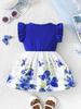 Infant Toddler Girl Floral Butterfly Dress, Ruffle Sleeve Bow Accent Dress, Casual Summer Outfit 6-36M