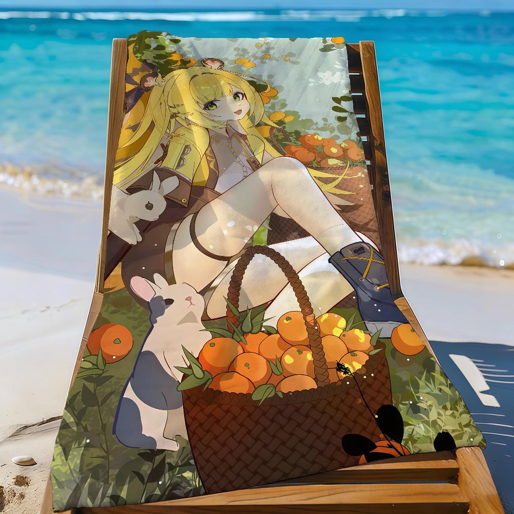 Zzz Ju Fufu Cute Game Towel Sports Quick Dry Travel Camping Gear Sandproof Soft Light Large Beach Towel