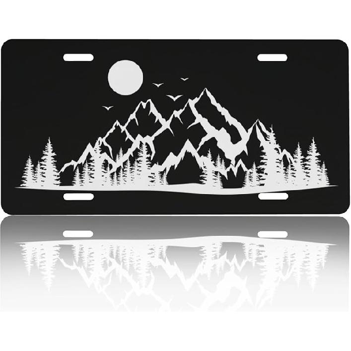 Front License Plate Cover – Aluminum Metal Car Accessory, Rust-Proof Novelty Vanity Tag Decor For Men & Women, 6X12 With 4 Holes - The World Map