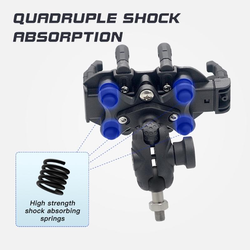 Motorcycle Phone Holder with Vibration Dampener & Secure Lock, Anti-Theft Motorcycle Phone Mount Handlebar Phone Holder