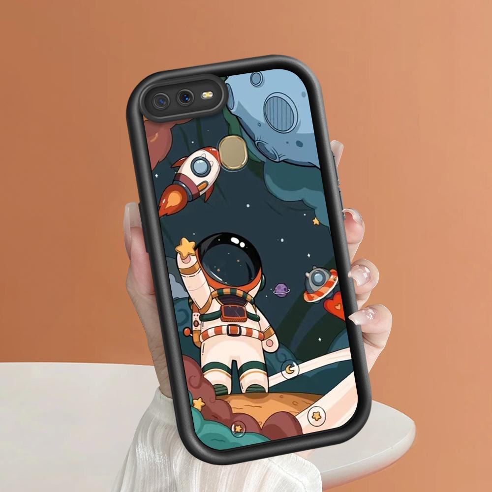 Soft Silicone Square Ladders Cartoon Pattern Full Cover Camera Protection Shockproof Case for OPPO Reno Realme OnePlus