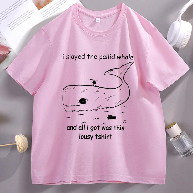 Limbus Company Whale Tshirt Unisex WOMEN Printed Short Sleeve Tshirt Casual Round Neck High Quality Tee Shirt Streetwear Tops
