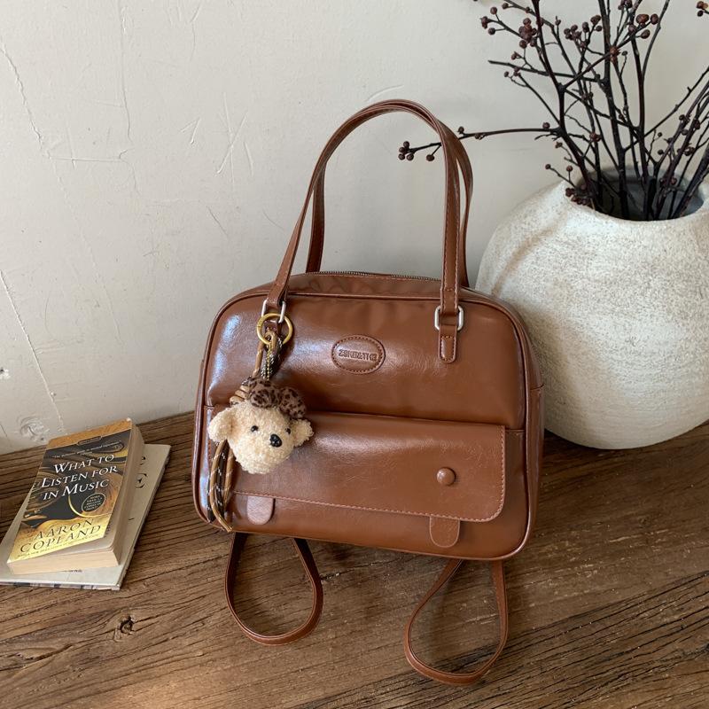 College style student class foreign style leather casual versatile shoulder portable 2025 autumn and winter women's backpack bag