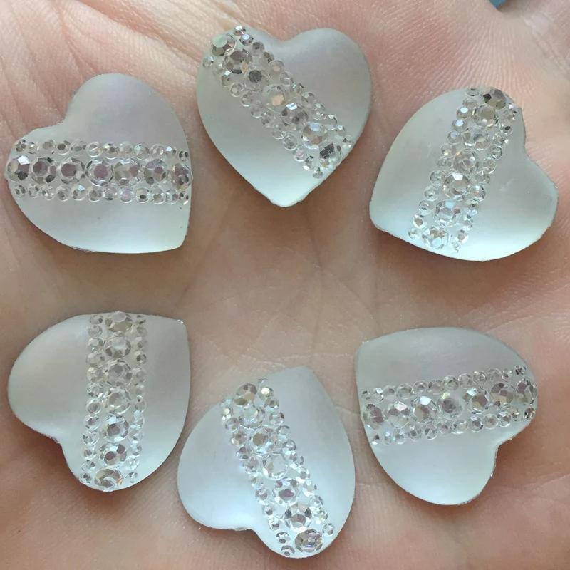 wholesale diy heart-shaped resin rhinestones wedding accessories scrapbook wedding decoration  rhinestone