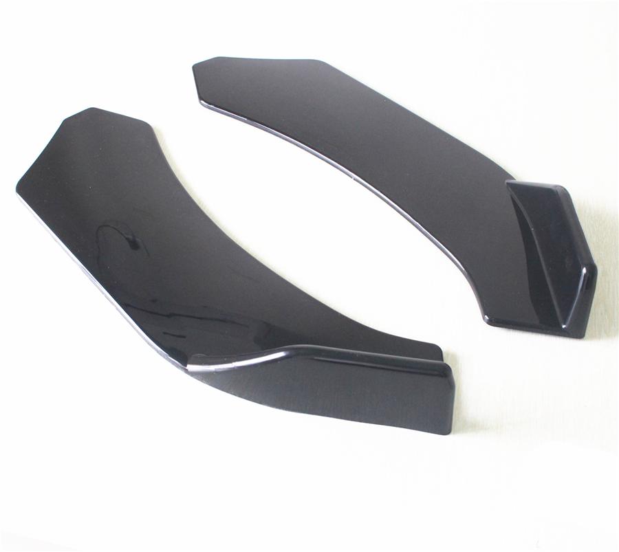 Front Bumper Splitter Lip Body Diffuser Kit Universal Black 2x