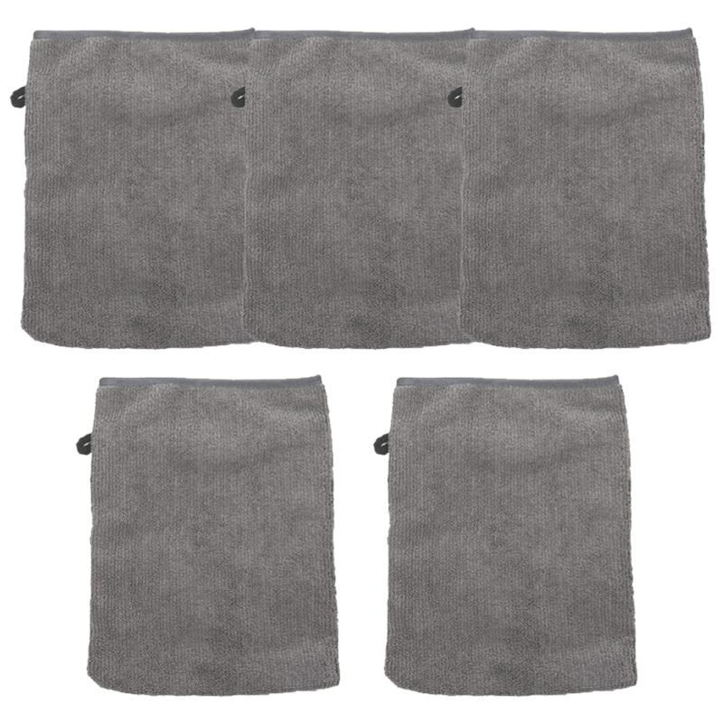 

Мягкие микрофибровые моющие перчатки для лица 5 штук Нежные отшелушивающие мочалки для ухода за кожей, глубокая очистка 21x15 см серый