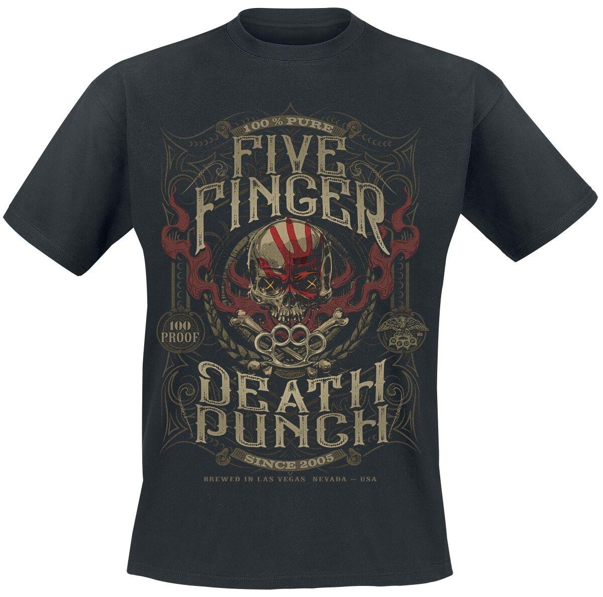 

Crew Neck T - Shirt with Five Finger Death Punch Skull Brass Knuckles Creative - Inspired Graphic Featuring Metal Art for Fans 4XL