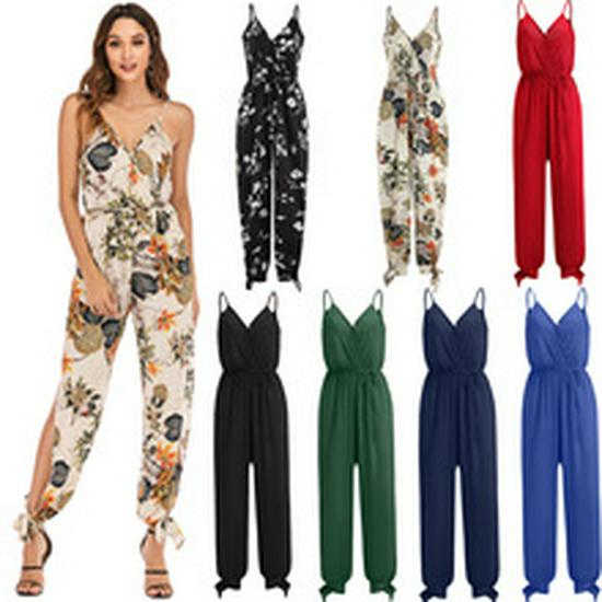 2022 New Women's Sexy Wide-Leg Suspender Jumpsuit