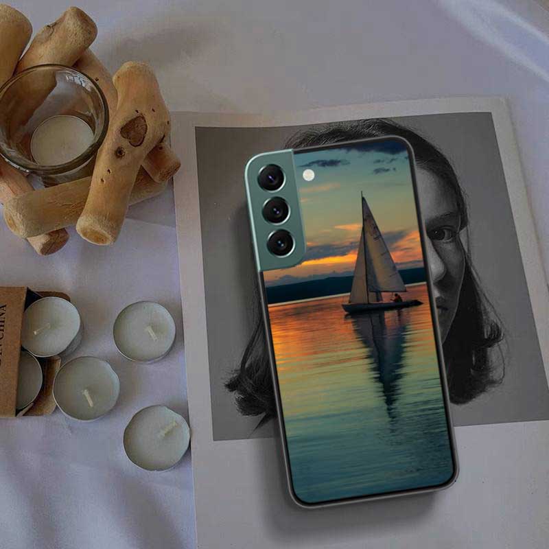 Sailing Boat Phone Case For Samsung A16 A26 A36 A56 Galaxy A02S A12 A52S A13 A23 A33 A53 A54 A34 A24 A14 A22 A32 A42 A72 Cover C
