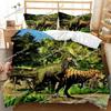 Set Letto Dinosauri 3D Jurassic World Battaglia Copripiumino Unico Copripiumino Dinosauri Bambini Ragazzi King Poliestere Copripiumino
