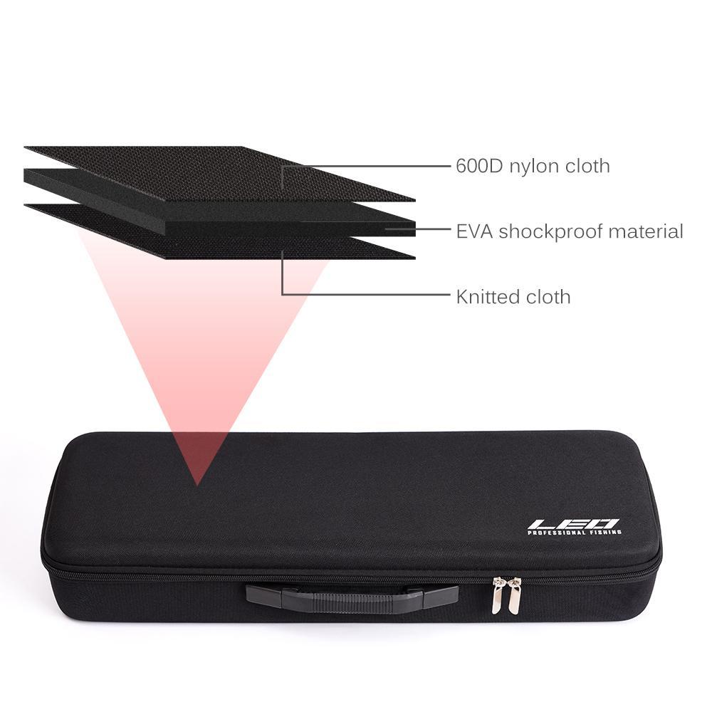 Portable Fishing Bag Case EVA Shockproof Fishing Rod and Reel Carry Bag Fishing Pole Storage Bag Case Fishing Hunting Tackle Tool Gear Organizer