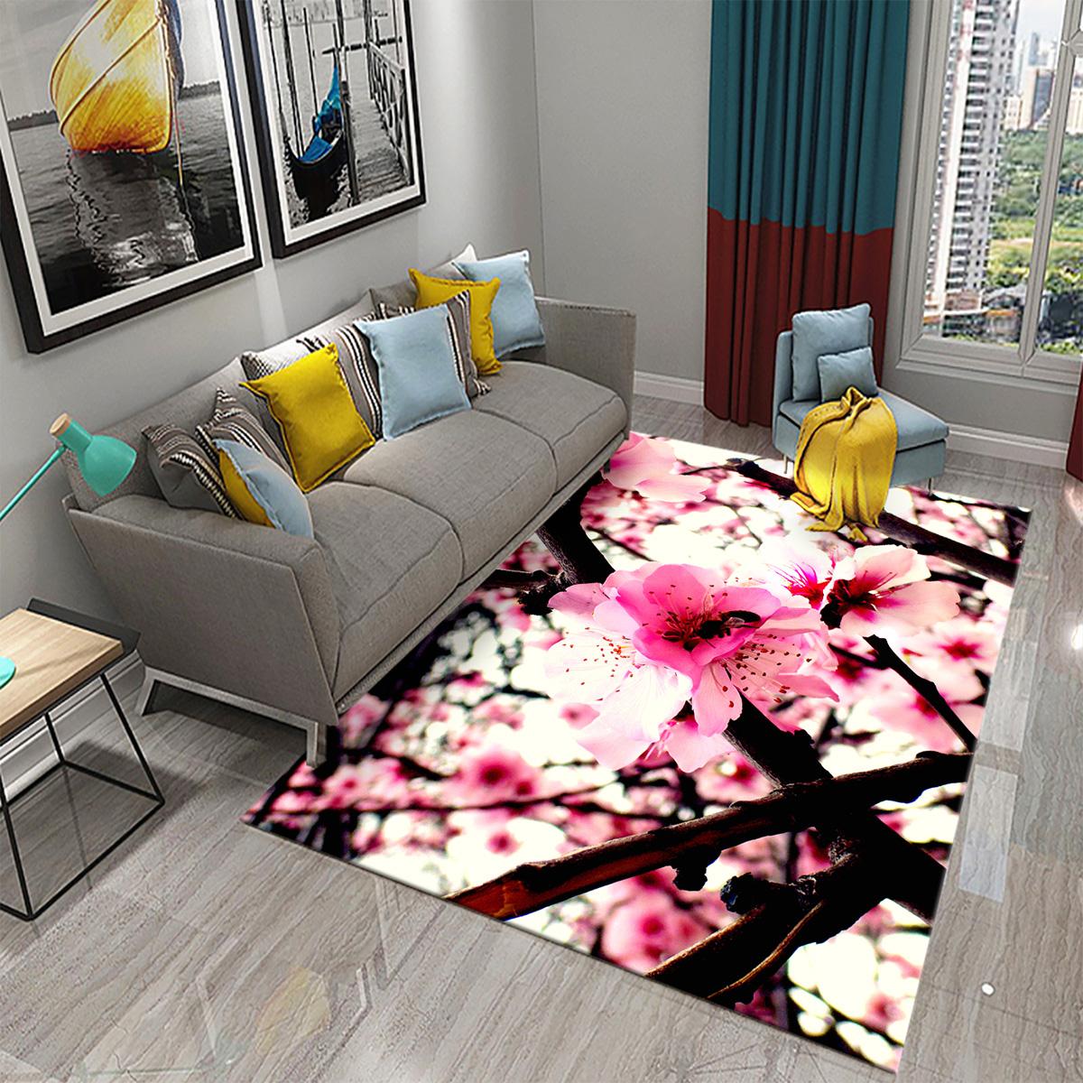 

Нескользящий коврик для кухни, ванной комнаты, гостиной, спальни, декоративный ковер, красивый ковер с цветком персика, креативный ковер с цветком 40x60cm