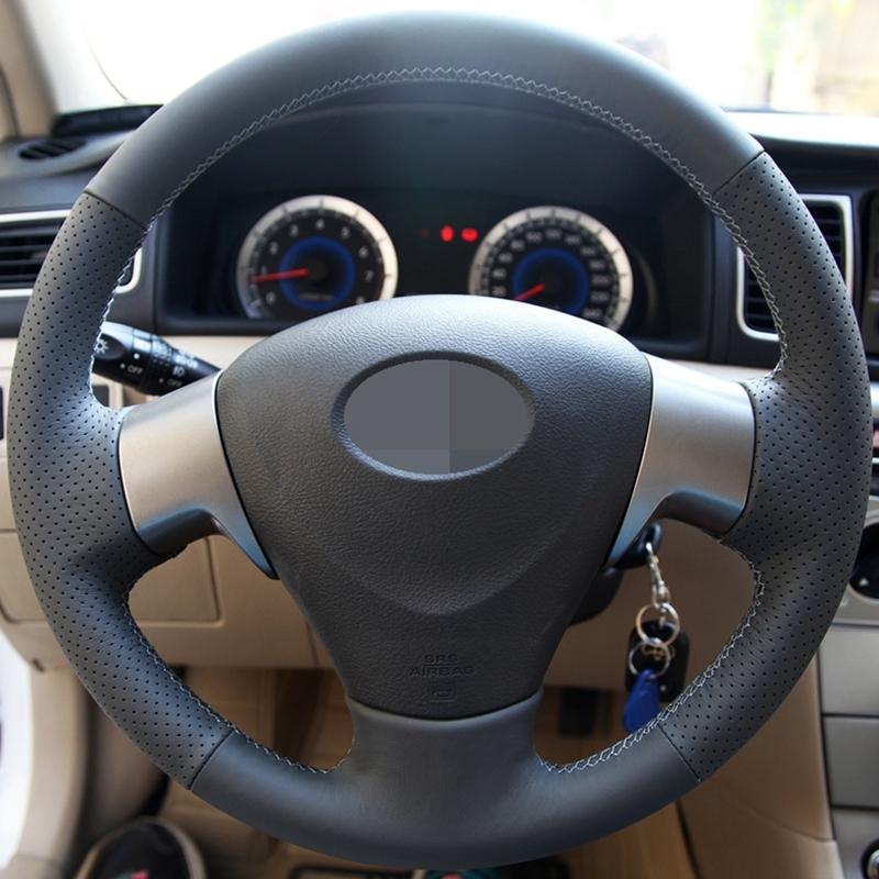 Car Steering Wheel Cover For Toyota Corolla 2006 2007 2008 2009 2010 Matrix 2009 Auris 2007 2008 2009 Hand-Stitched Black