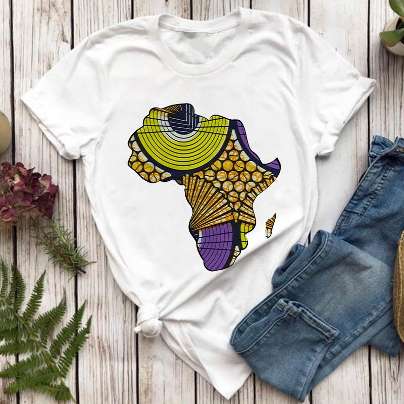 Fashion Summer Kawaii Women T-Shirts Vintage Print Ropa Mujer T Shirt Casual Tee Roupas Femininastshirt Tee Top Colorful Pattern