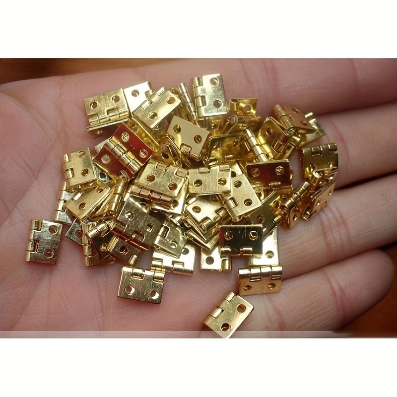 50pcs Mini Hinges Retro Hinges With For Wooden Box, Jewelry Chest Box Cabinet DIY Accessories, 8mm*10mm Folding Butt