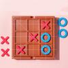 Wooden Table Board Games XO Chess Tick Tac Toe Decorative Board Interactive Toy   Kids Gifts