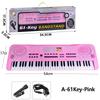 Chriyungel פסנתר קלידים אלקטרוני לילדים עם מיקרופון 61 / 37 קלידים אורגן כלי נגינה צעצוע מתנה לילד מתחילים