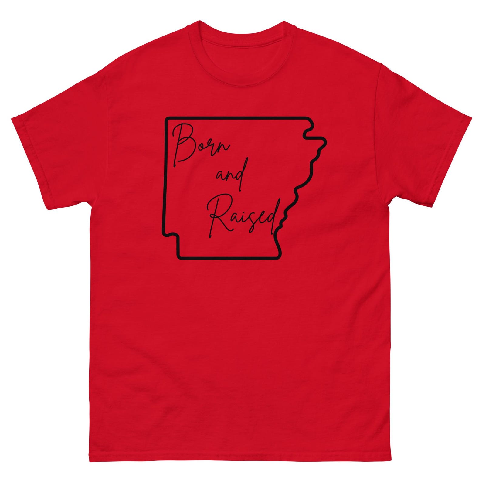 Proudly Arkansas: Born & Raised Unisex T-Shirt - Show Off Your Heritage! (Black) S