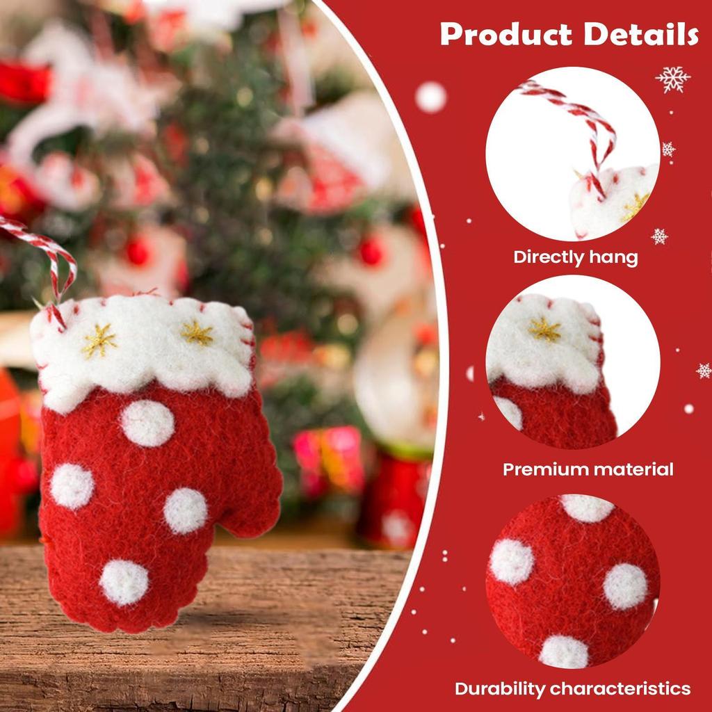 Christmas Tree Ornament Hanging Wool Felt Socks Felt Glove Pendant Decor For Bedroom Living Room Balcony Garden Party