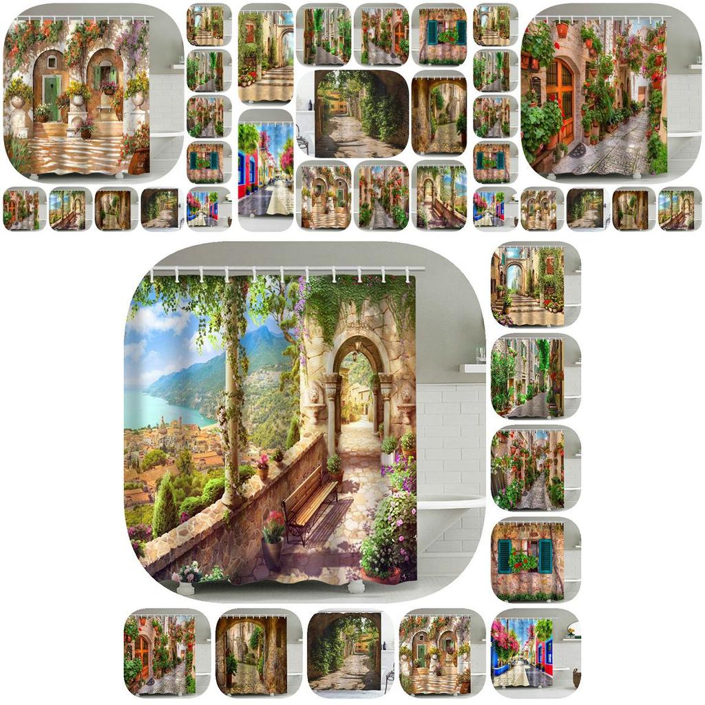 Stunning Scenery Print Bath Curtain Durable Polyester Shower Curtain For Your Bathroom