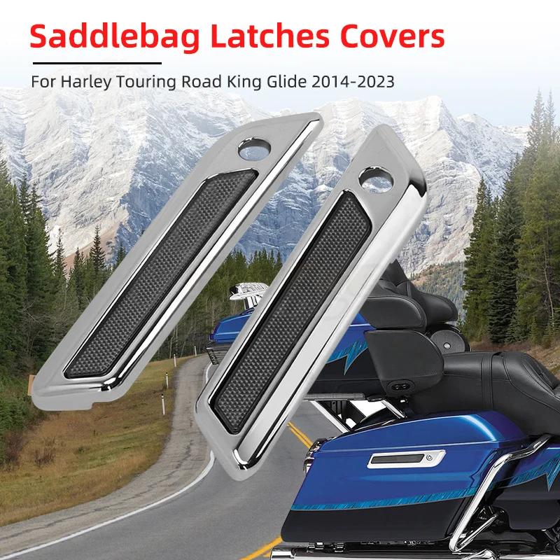 Motorcycle Hard Saddlebag Latch Cover Reflector Outer Lid Hinge For Harley Touring Road Electra Street Glide Road King 2014-2025