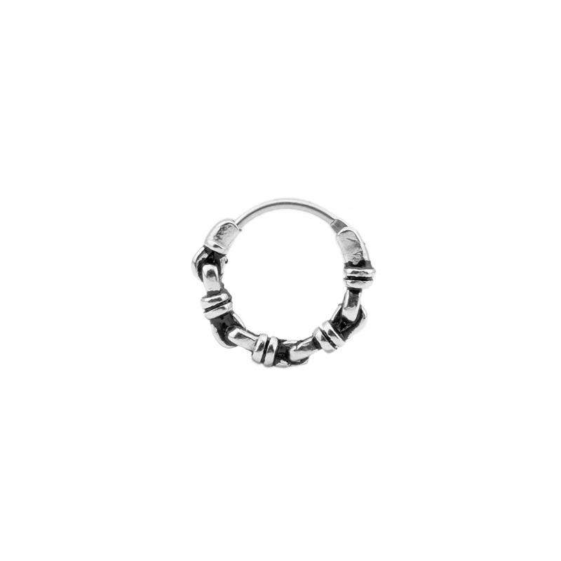 Vintage earrings gender neutral earrings rope buckle personality punk dark wind titanium steel earrings hip hop trend couple