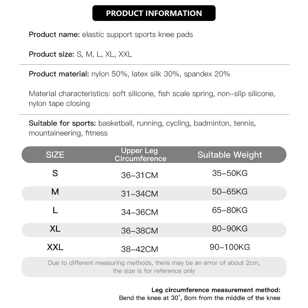 OLIKEI Silicone Sports Knee Pads Anti-Collision Compression Knee Sleeves Spring Support Knee Brace for Fitness Basketball Volleyball Cycling