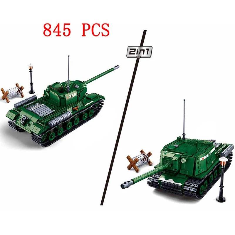 Military Vehicles Tank Sets SWAT Army City Police T34 Model Building Blocks DIY Brick Kids Toys Classic World War II WW2