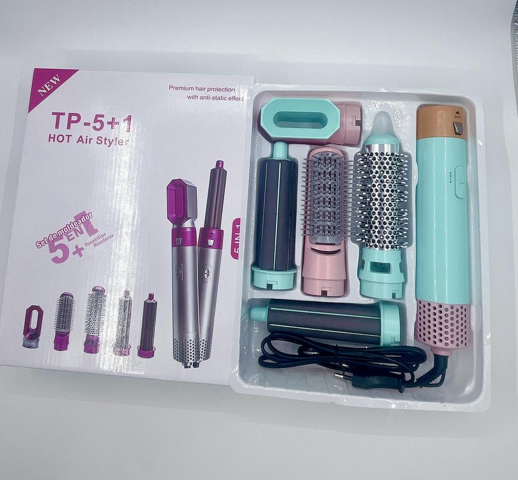 5-in-1 Hair Dryer & Automatic Curling Iron - Dual-Purpose Hot Air Comb for Curling & Straightening