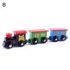 3Pcs/Set Magnetic Wooden Mini Train Carriage Model Educational Kids Toy Gift