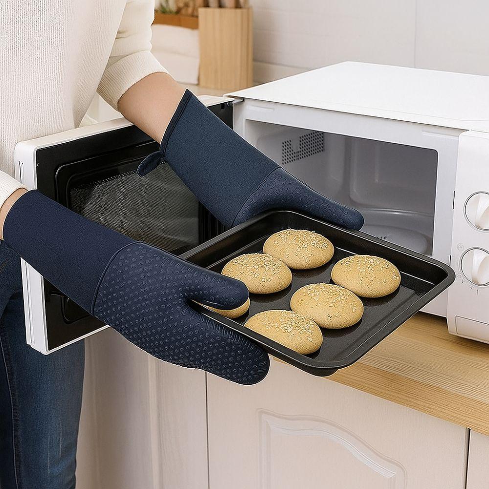 Extra Long Oven Mitts Heat Resistant Grill Gloves Professional Baking Gloves  Baking