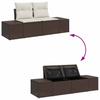 Garden Sofa Set with Storage 5 pcs Brown and Cream Poly Rattan