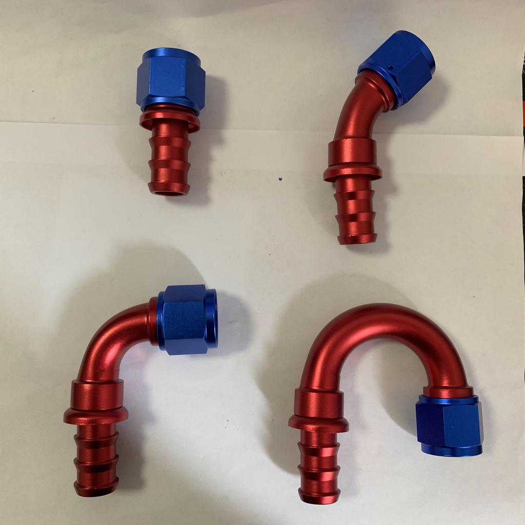2Pcs 0 ° 45 ° 90 ° 180 ° AN4 6 8 10 12 Fuel Cooler Hose Connector Automotive Parts Connection Adapter Connector Automotive Parts