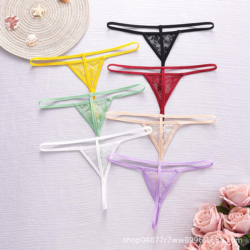 Tanga Europeo Transparente Sexy de Tiro Bajo para Mujer