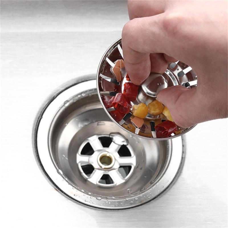 Kitchen Sink Drain Basket Stopper Replacement Sink Strainer Stainless Steel Mesh Filter Strainers Convenient Use