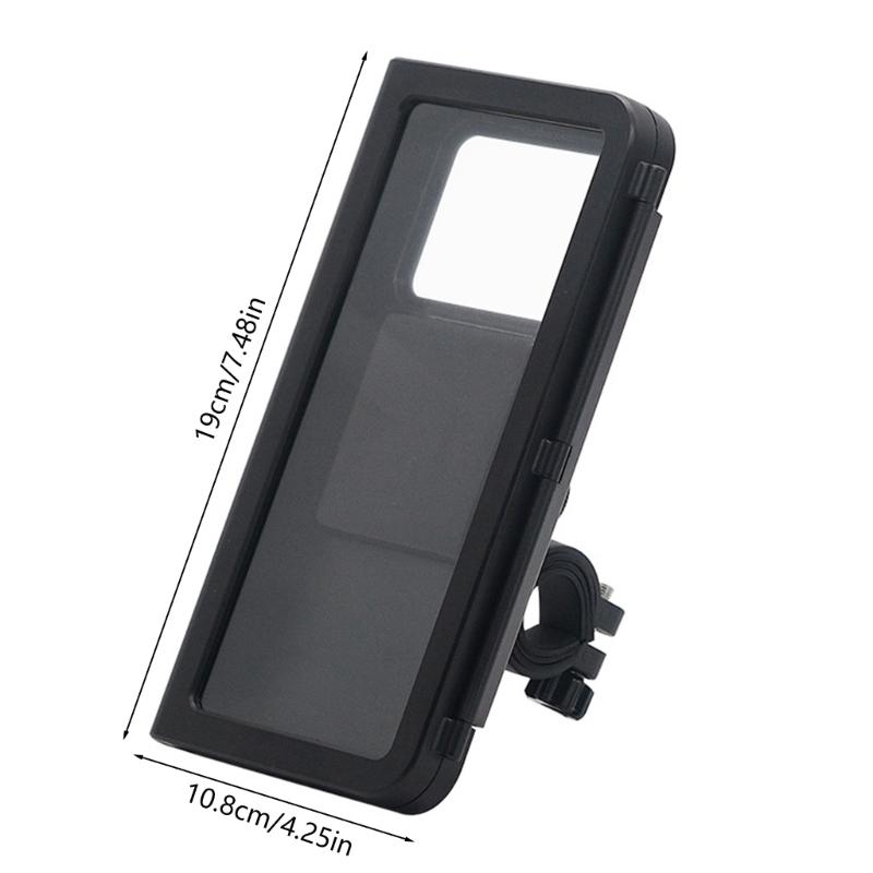 Bike Phone Mount Waterproof, Motorcycle Phone Mount with Aluminum Handlebar Mount Base Touching Screen Phone Case