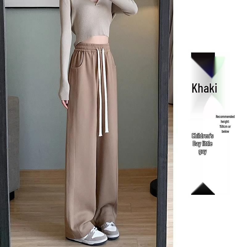 145 Narrow Women's High Waist Wide Leg Banana Sweatpants - New 2025 Petite Casual Straight Leg Pants.