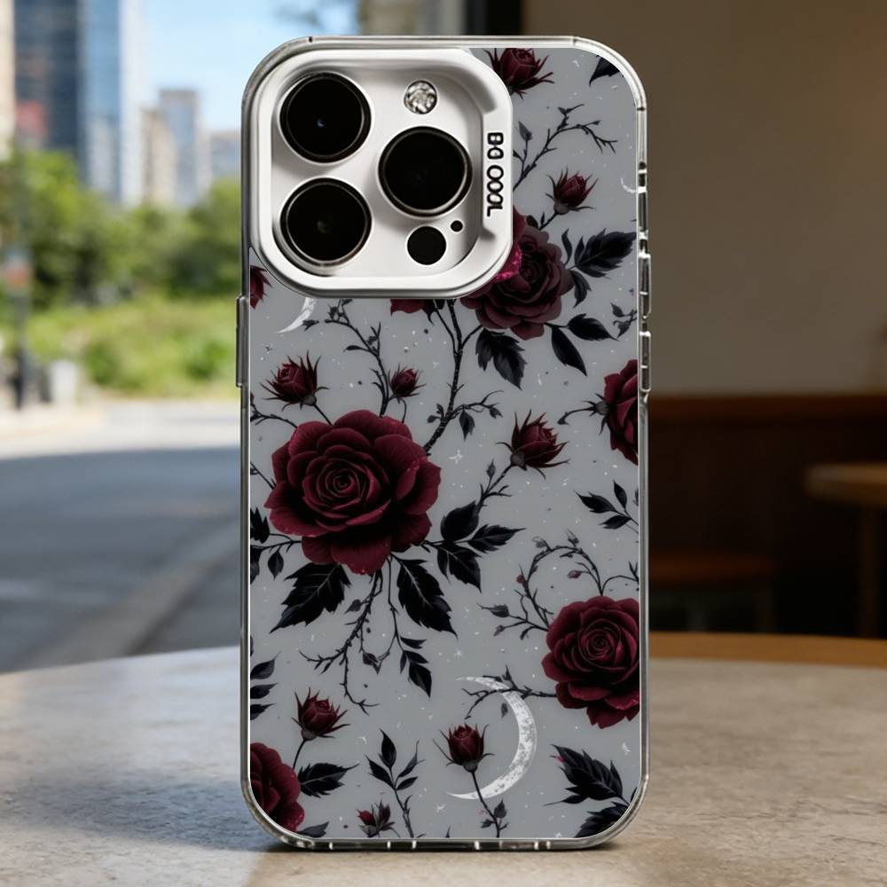 

Gothic Style Dark Case for iPhone 16 15 14 13 12 11 Pro Max Plus Air 16E X XR XS Max Hard Shockproof Bumper Cover iPhone14
