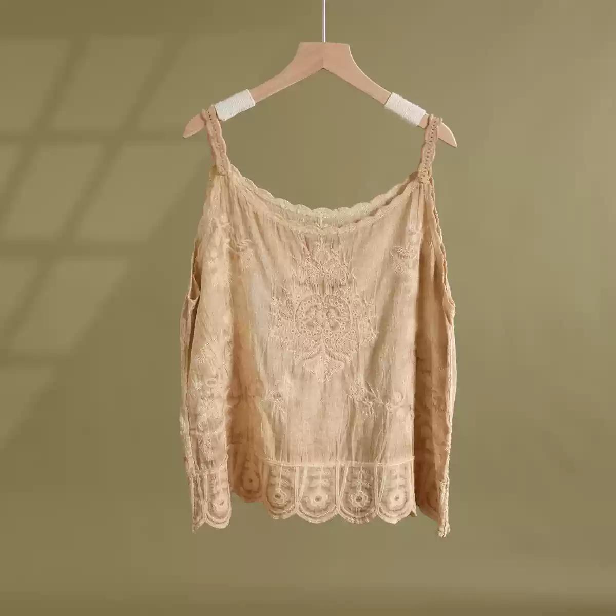 

DIMANAF 2025 Летняя женская базовая футболка без рукавов Модные топы Футболки Повседневные свободные белые футболки One size бежевый