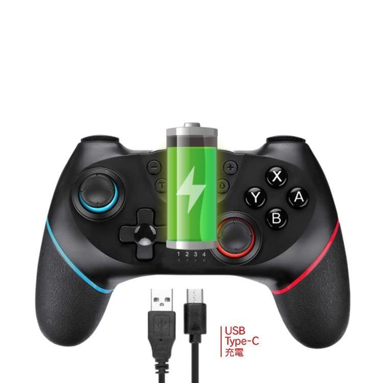 Bluetooth Game Controller PRO Kabelgebunden Kabellos für und Xinput Hi-High & Switch, PC, Steam, XBOX360, HH-0268 (Schwarz)