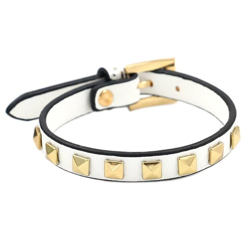 PU Leather Rivets Bracelet Square Rivets Single Ring Bracelet Leather Bracelets  Gift Jewelry