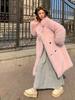 Faux Fur Coat Loose-Fit Faux Fur Jacket Women's Long-Length Coat with Oversized Collar for Fall/Winter