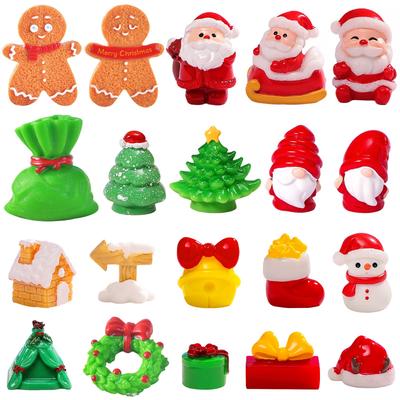 Mefeny Noel Minyatür Mini Noel Reçine Sevimli El Sanatları Masaüstü Kendin Yap Kiti Figürinler, Süsler, 20 Parça Set, Süsler, Malzemeler, Aksesuarlar,
